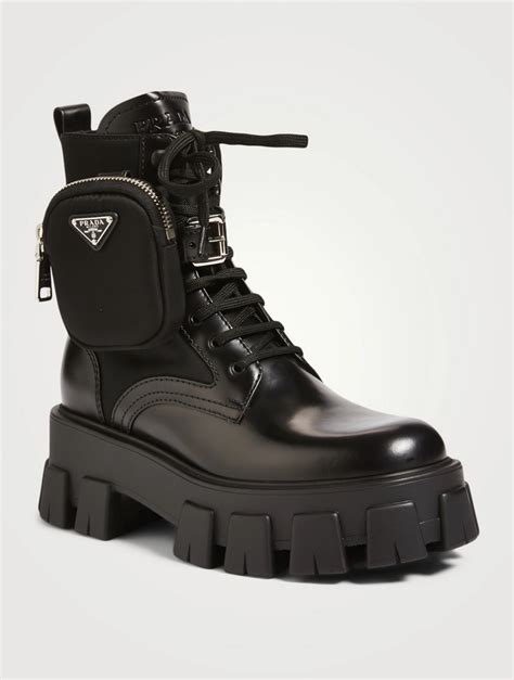 prada boots knee high|high heeled designer combat boots.